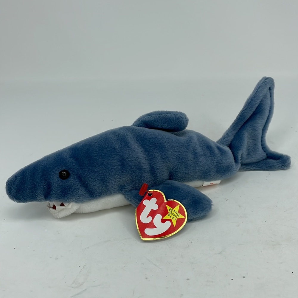 Vintage 1986 TY Beanie Baby Crunch the Shark Date of Birth January 13, 1996